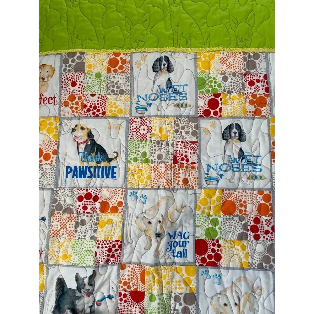 Dog Quilt Handmade Multiple Breeds Frenchies Reversible Elephants 36 X 44.50